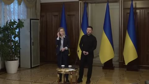 Ukrainian President Volodymyr Zelenskyy and EU foreign policy chief Kaja Kallas hold news conference