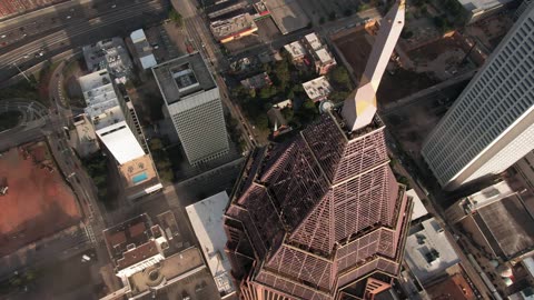 Aeerial View Of City With Tall Buildings