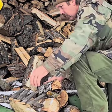Survival Skills_ How to Gather Firewood in the Snow! #livingoffgrid #firewood