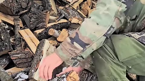 Survival Skills_ How to Gather Firewood in the Snow! #livingoffgrid #firewood