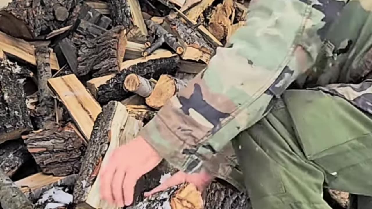 Survival Skills_ How to Gather Firewood in the Snow! #livingoffgrid #firewood