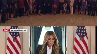 Melania wore same exact outfit today as the Calm before the storm Day