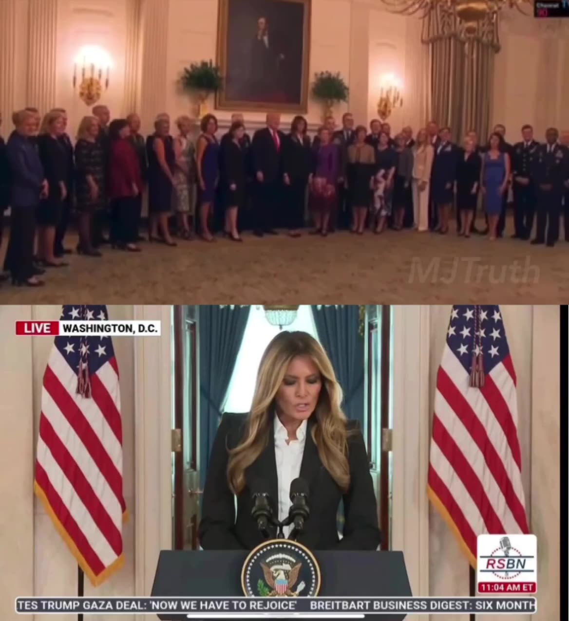 Melania wore same exact outfit today as the Calm before the storm Day
