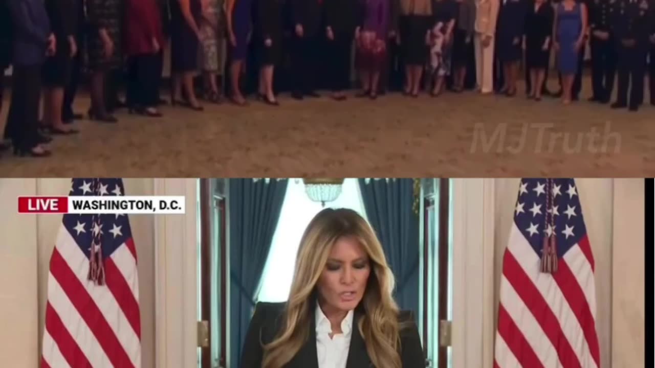 Melania wore same exact outfit today as the Calm before the storm Day