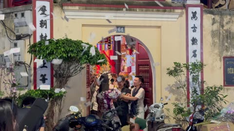 Free money from Buddhist Saints in Hanoi, Vietnam