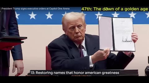 🌟45th & 47th President of USA, Trump signing 42 Executive Orders💫