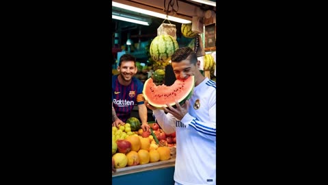 Messi the Fruit Vendor & Ronaldo the Choosy Customer – A Market Showdown! 🍎⚽