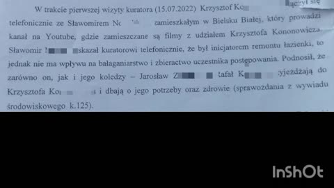 deklaracja Sławomira który dba o zdrowie Krzysztofa którego doprowadził pod respirator