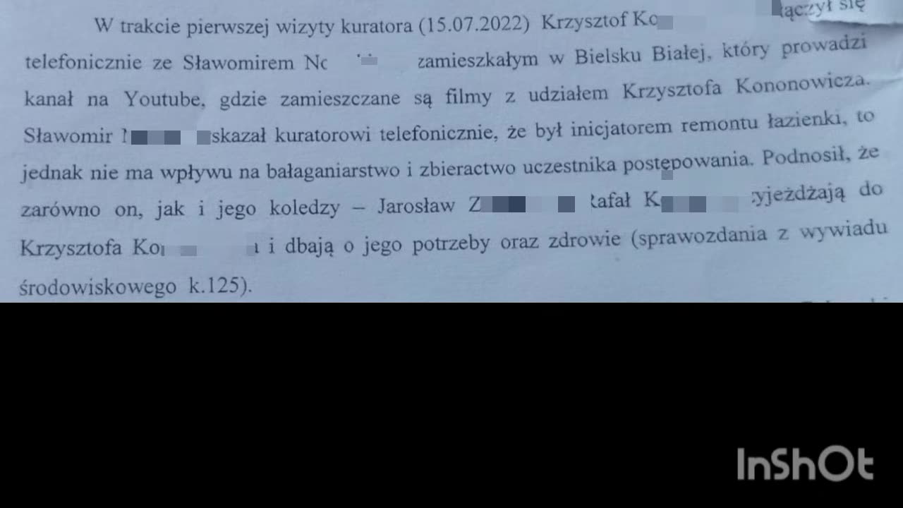 deklaracja Sławomira który dba o zdrowie Krzysztofa którego doprowadził pod respirator