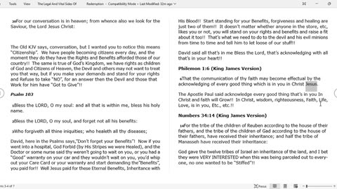 Legal and Vital Sides of Redemption and Satan Defeated!!!!