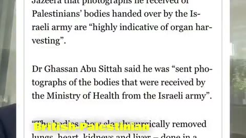 Israeli organ harvesting?