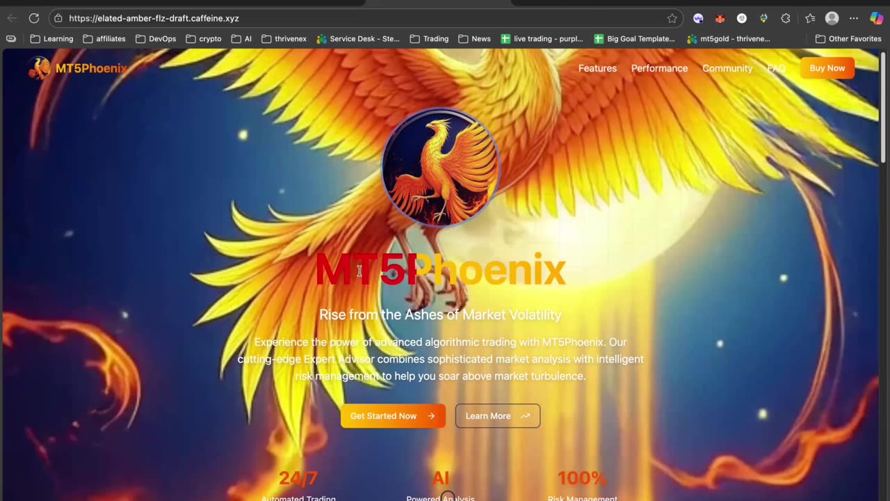 Building the MT5 Phoenix EA Website with Caffeine.ai