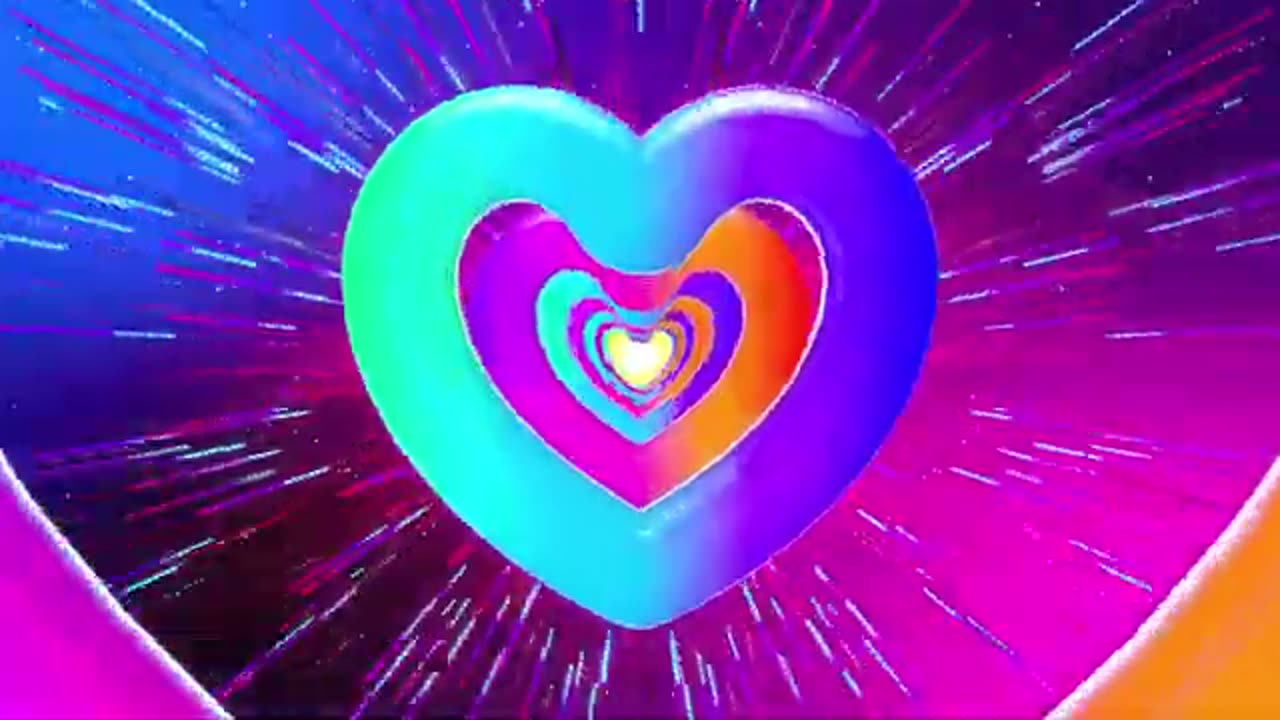 1224. Colorful Love Heart Background Tunnel 💙🧡🩷