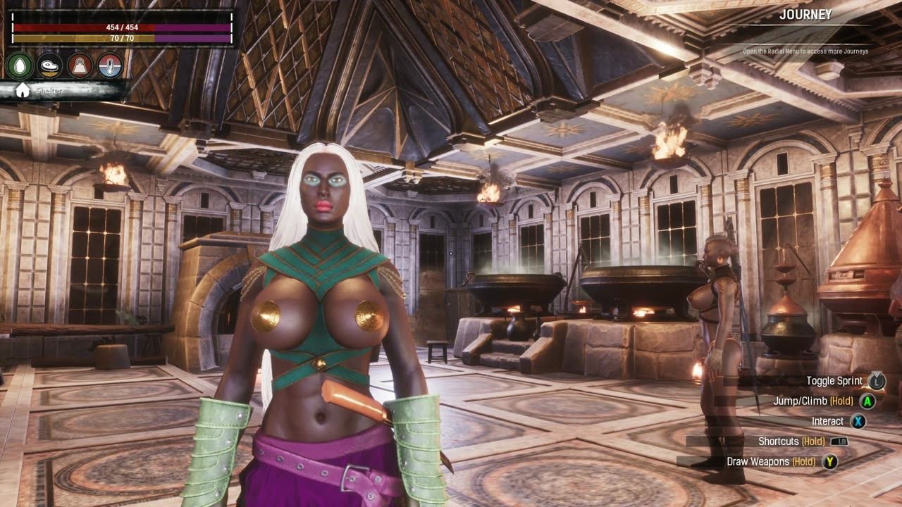 Conan Exiles my FOB decayed looking for survivors busty boobs