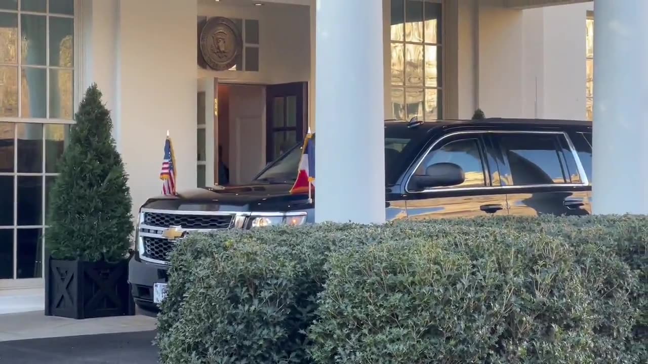 French President Emmanuel Macron has arrived at the White House