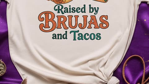 Are you Latina enough to rock this Raised by Brujas and Tacos tee? #latavibes #spookystyle