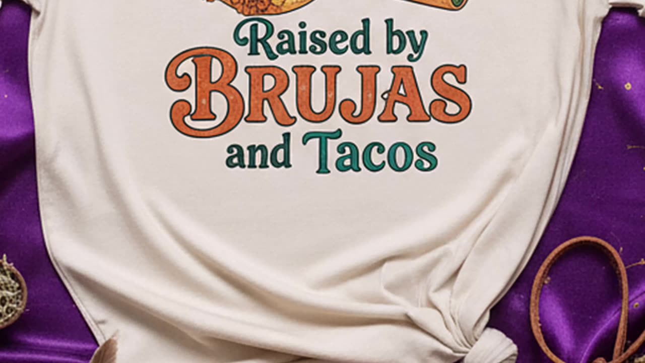 Are you Latina enough to rock this Raised by Brujas and Tacos tee? #latavibes #spookystyle