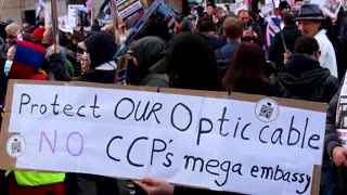 Protests in London over China's plan for mega embassy