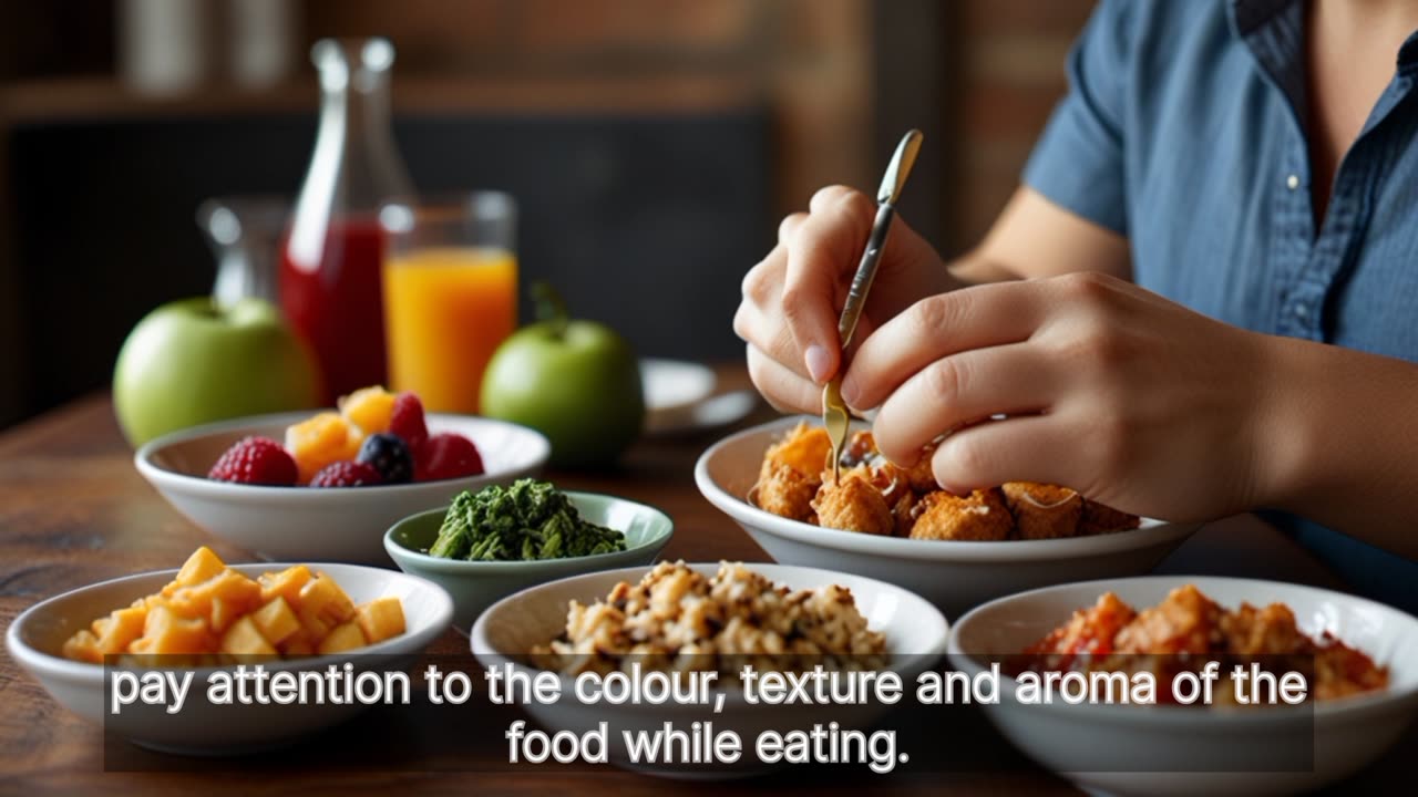 Mindful eating helps you focus on your food.