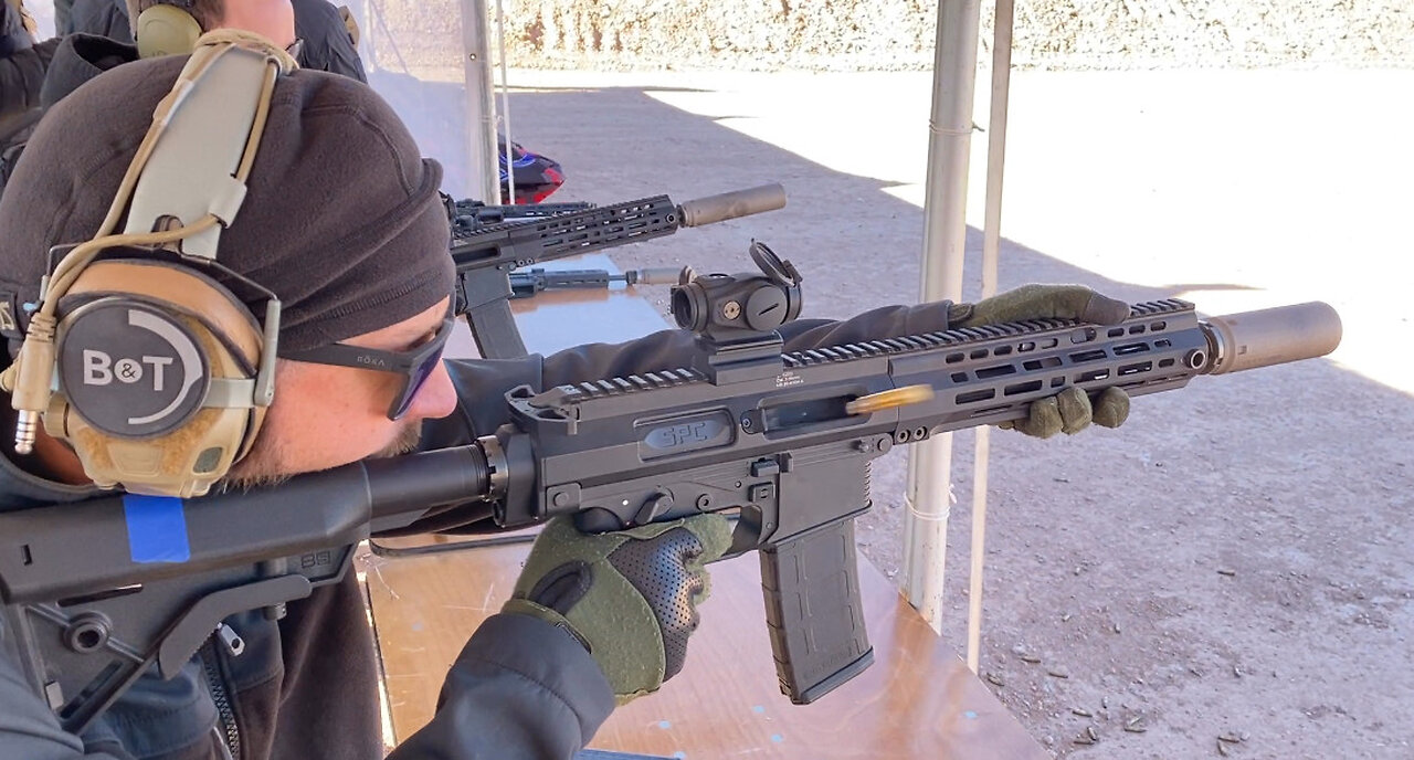 Brügger & Thomet B&T SPC223 Piston AR-type Rifle Shooting at the Range