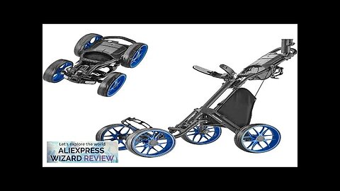 4 Wheel Golf Push Cart Caddycruiser One Version 8 1-Click Folding Review