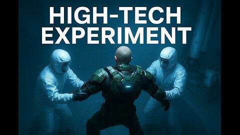 High-Tech Experiment Gone Wrong – Sci-Fi Armor Restraint Scene