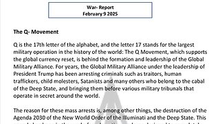 WAR REPORT - FEBRUARY 9 2025 - THE Q MOVEMENT