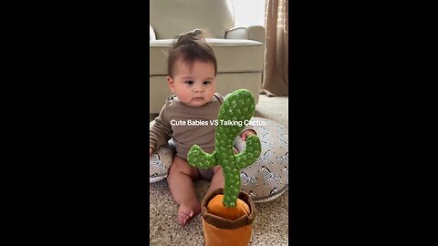 Cute Babies vs Dancing Cactus 😂 Their reactions are so funny 🤣⁣ ⁣ ⁣