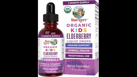 MaryRuth Organics USDA Organic Elderberry Liquid Drops for Kids