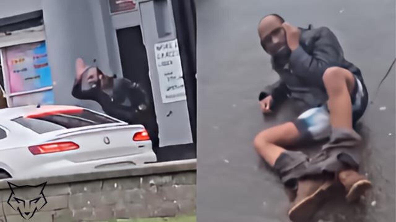 Muhammad gets a hiding from an English man