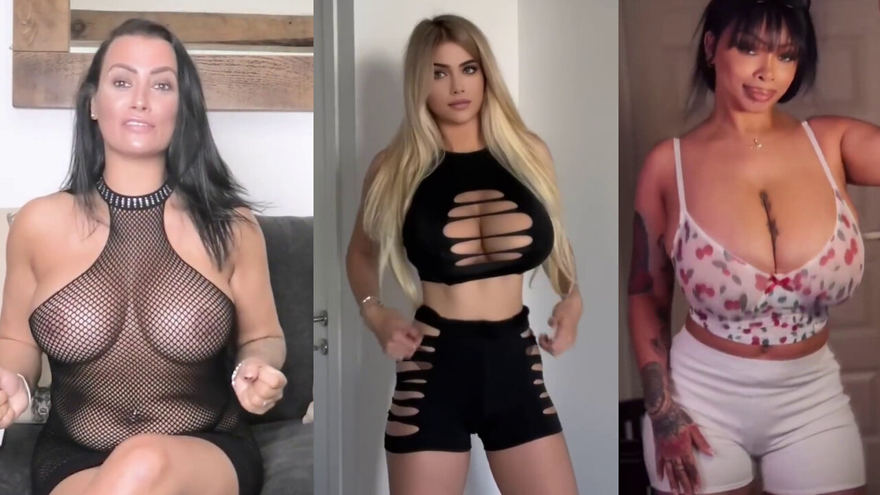 Huge Boobs / No Bra / Hard Nipples 11 - Big bank tiktok challenge ❤️‍ClipchampGirls 2025