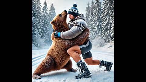 Russian man wrestle a BEAR