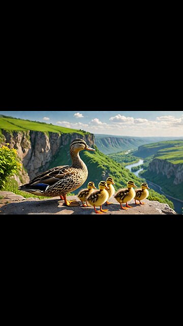 Baby Ducks Take Daring Leaps From HIGH Cliffs For More Thrill? 🌊🐥😱