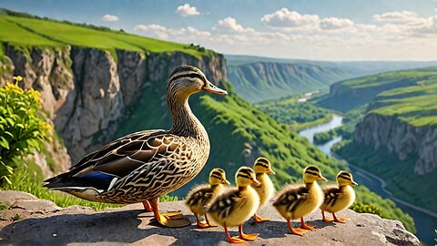 Baby Ducks Take Daring Leaps From HIGH Cliffs For More Thrill? 🌊🐥😱