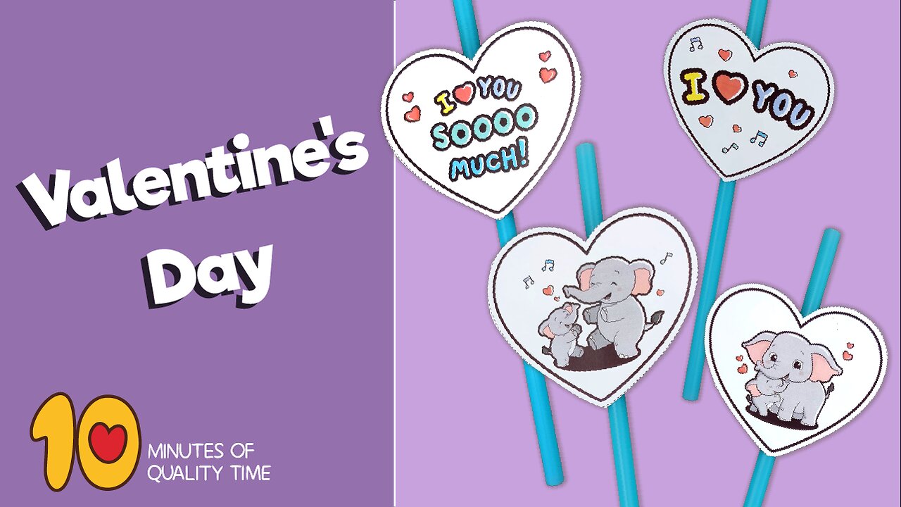 Straw Toppers Craft for Valentine’s Day
