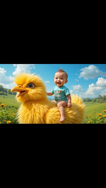 Adorable Baby and Giant Chick Bring Sunshine Smiles! ☀️🐥😊