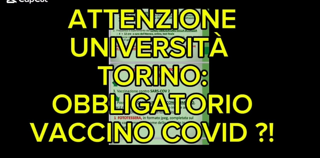 Università TORINO: OBBLIGO VACCINO COVID?! SCATTA LA DENUNCIA