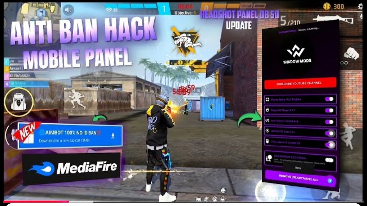 Free Fire Max Panel Injector Hack ✅ Ob50 Update 🎯 Rank Working Auto Headshot Panel Injector Safe