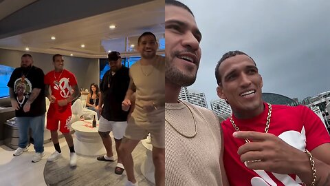 Alex Pereira, Tai Tuivasa, Charles Oliveira, Plinio Cruz Hitting Chama Dance on a Yacht in Sydney