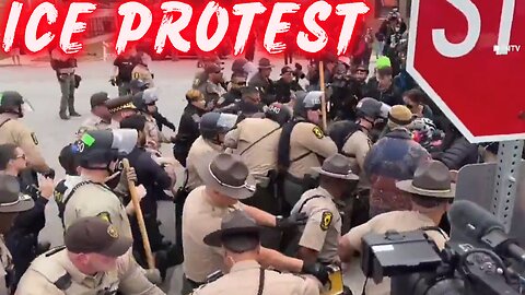 CHAOS at Chicago ICE Facility: Illinois State Police Clash with Anti-ICE Crowd!