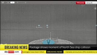 WATCH: New footage from Sky News shows Monday's North Sea ship collision