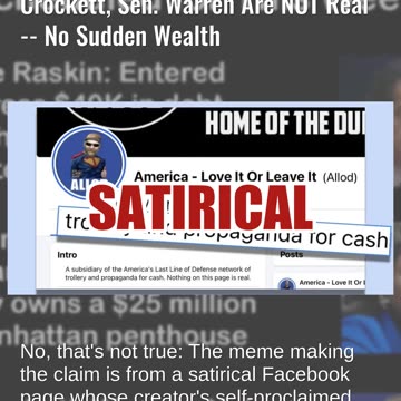 Fact Check: DOGE 'Congressional Audits' Of Rep. Raskin, Rep. Crockett, Sen. Warren Are NOT Real