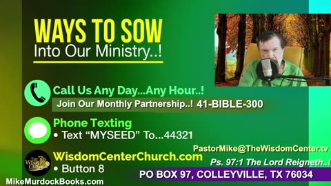 Thurs Oct. 23 - The Blessing World Of Mike Murdock..!!