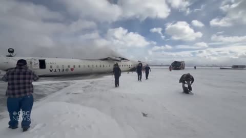 Delta Jet Flips Upside Down on Snowy Toronto Runway; All 80 Onboard Survive