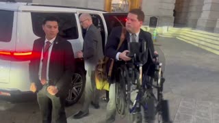 Sen McConnell in a boot and a wheelchair tonight for votes