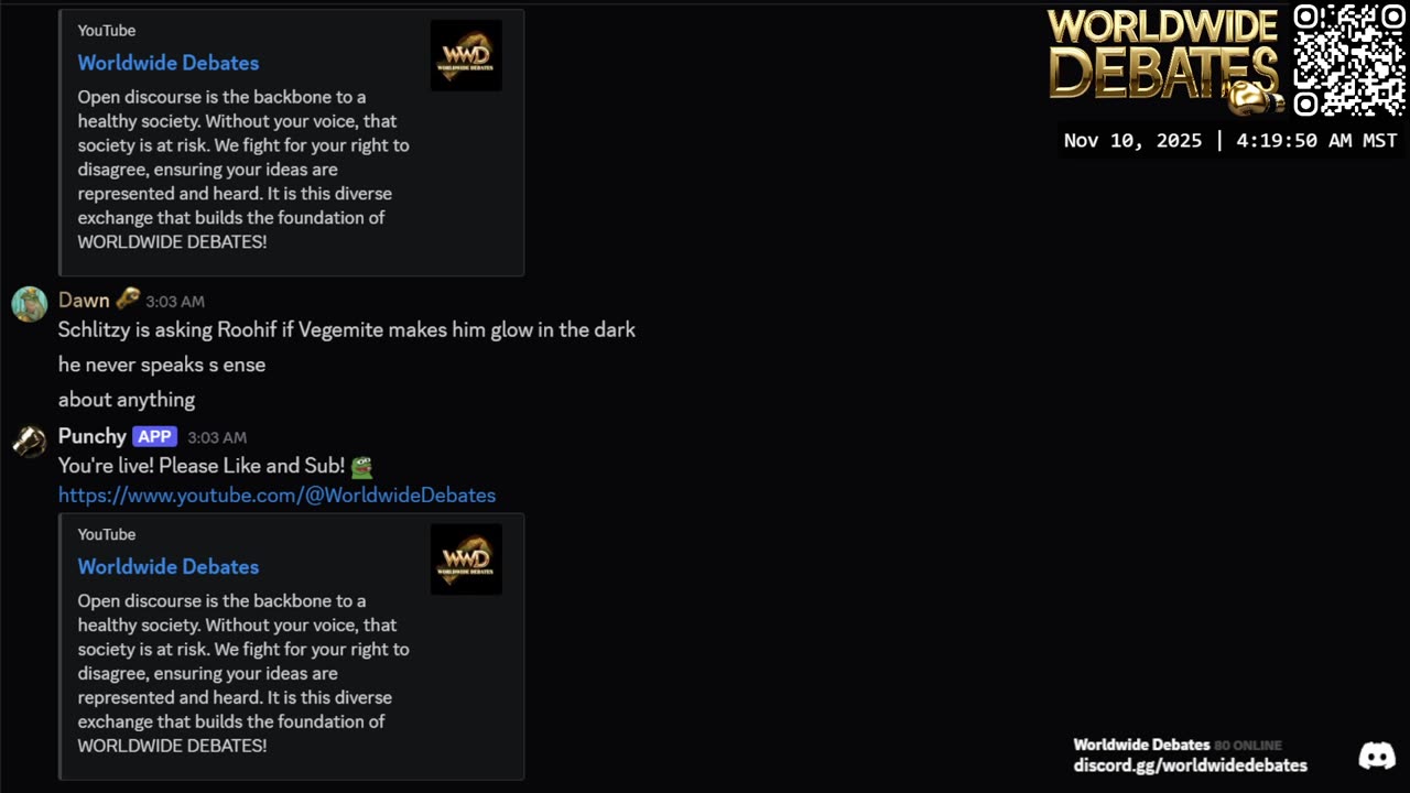 0159 WIDESTREAM - Worldwide Debates - YouTube/Twitch/Rumble