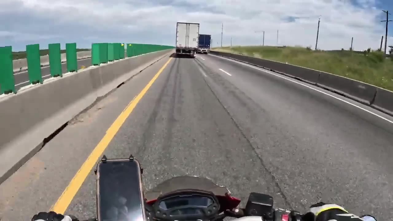Near Miss With an 18-Wheeler