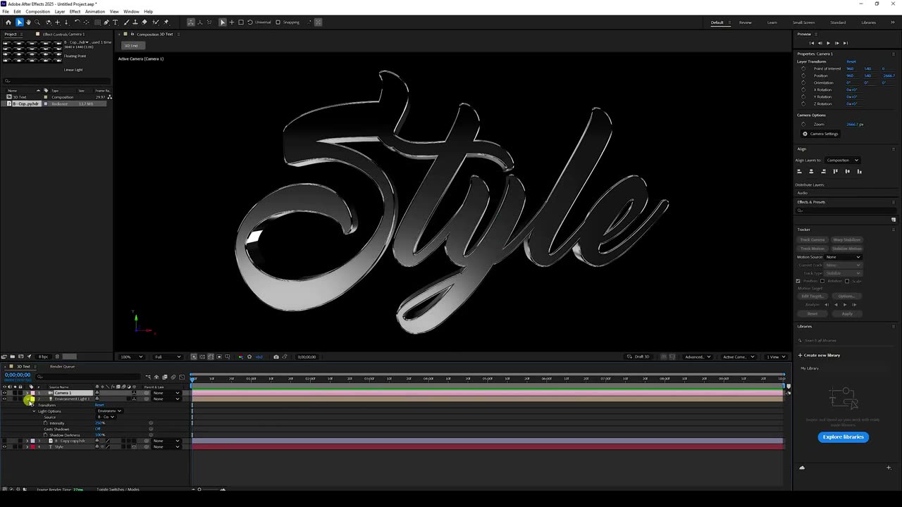 How to Make 3D Text Animation in After Effects