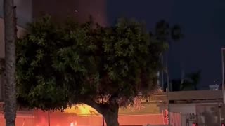 Arsonists caught on camera in Los Angeles.