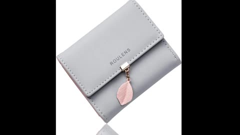 Roulens Ladies Purse – RFID Blocking PU Leather Wallet with Leaf Pendant